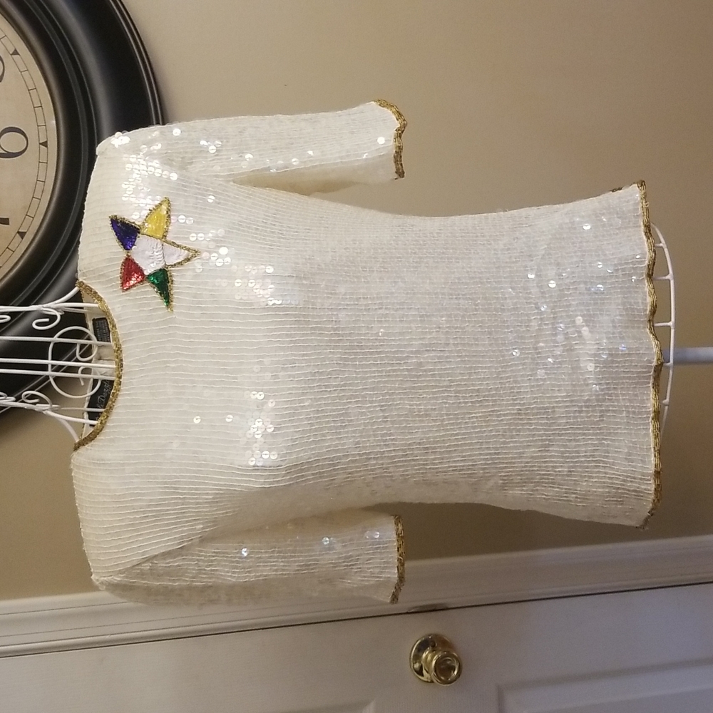 Razzle Dazzle women's vintage silk and sequined top